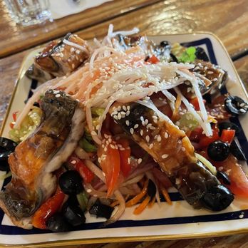 Village Cafe - Smoked Eel Salad - Cafes Near Me - Brooklyn, New York