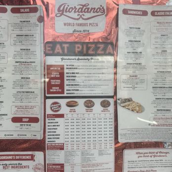 Giordano's - Menu - Pizza Near Me - Schaumburg, Illinois