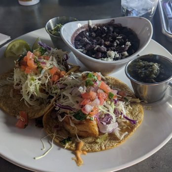 Seis Kitchen - Fish tacos with black beans YUM - Mexican Near Me - Tucson, Arizona
