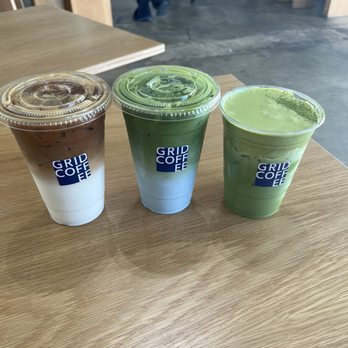Grid Coffee - Einspanner Latte, Blue Lavender Matcha, Double Matcha - Coffee & Tea Near Me - Diamond Bar, California