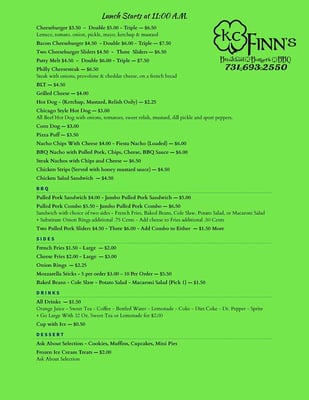 Menu photo 4 KC Finn's Jackson, TN Menu photo 4 KC Finn's Jackson, TN