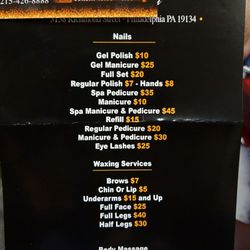 Flyer Nail & Spa - menu!