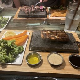 (Burned) Mahi mahi, baby carrots and broccoli