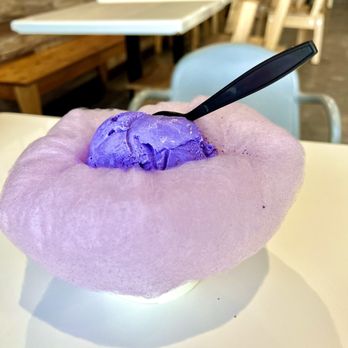 Creamberry - Halo-Halo Ice Cream cup - ube ice cream with grape flavored Cotton Candy - Desserts Near Me - Las Vegas, Nevada