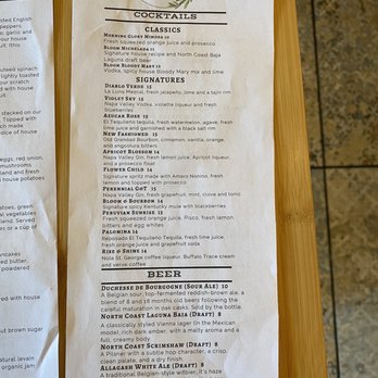 Bloom - Drinks menu - American Near Me - Santa Clara, California