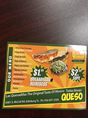 Menu photo 2 Las Quesadillas Edinburg, TX Menu photo 2 Las Quesadillas Edinburg, TX