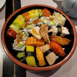 Combo A Sushi Platter - 28 Pieces (8 pcs Sashimi, 6 pcs Sushi, Rainbow Roll 8 pcs, and California Roll 6 pcs) Combo A Sushi Platter - 28 Pieces (8 pcs Sashimi, 6 pcs Sushi, Rainbow Roll 8 pcs, and California Roll 6 pcs)