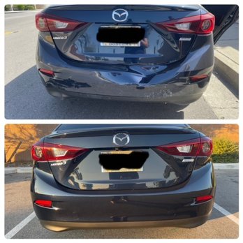 Ceres Auto Body and Paint - Bumper and trunk damage; beautiful work below - Body Shops Near Me - Fontana, California