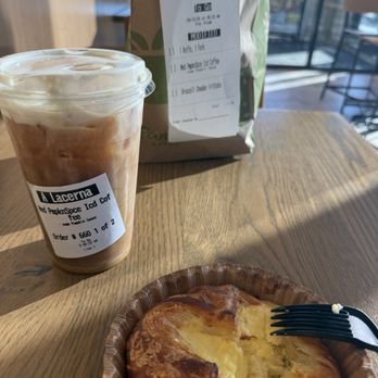 Panera Bread - Pumpkin iced coffee and four cheese egg - Salad Near Me - Stafford, Virginia