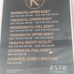 RSTR Fitness - Schedule