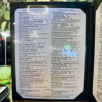 Manaao - Menu - Thai Near Me - Tustin, California
