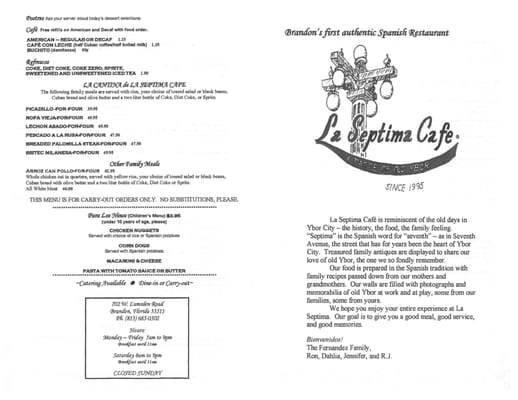 Menu photo 7 La Septima Cafe Brandon, FL