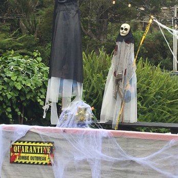 Huia Beach Store & Cafe - Outside dining area taken over by zombies - Cafes Near Me - Auckland, AUK Huia Beach Store & Cafe - Outside dining area taken over by zombies - Cafes Near Me - Auckland, AUK
