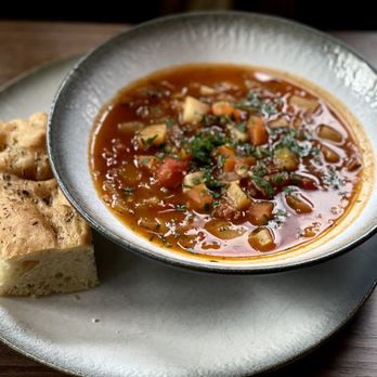 Flamsbrygga Cafe - Minestrone soup with bacon - Cafes Near Me - Flåm