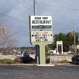the sign for cedar point restaurant the sign for cedar point restaurant