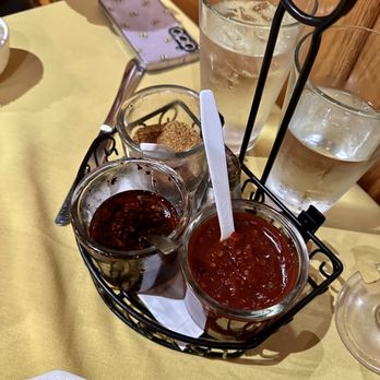 Lemon Leaf Thai Restaurant - table setting with condiments - Thai Near Me - Mineola, New York