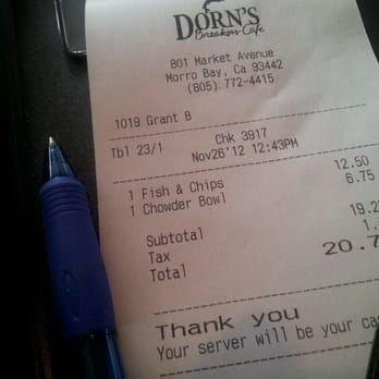 Dorn's Original Breakers Cafe - A midday meal. We shared and it was just enough. - Seafood Near Me - Morro Bay, California
