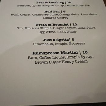 Reid's Apothecary - Recommend the Rumspresso! - New American Near Me - Brunswick, Georgia