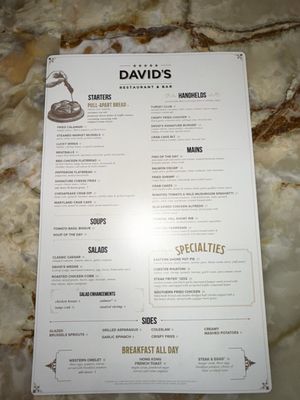 Menu photo 1 David's Hanover, MD Menu photo 1 David's Hanover, MD