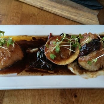 The Bison Restaurant - Scallops with bison ravioli. Delicious - Canadian (New) Near Me - Banff, Alberta The Bison Restaurant - Scallops with bison ravioli. Delicious - Canadian (New) Near Me - Banff, Alberta