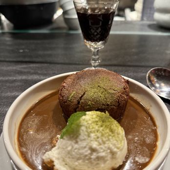 Lily - Chocolate pot de creme with salted duck egg chantilly and matcha - Vietnamese Near Me - San Francisco, California