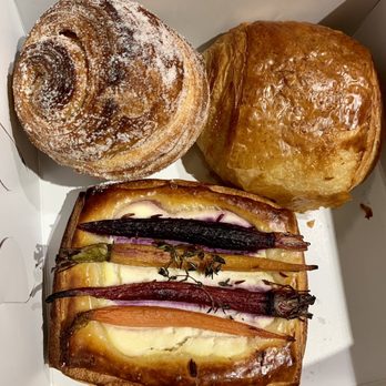 Good Bread Bake Shop - Morning bun, chocolate croissant, and heirloom carrot/ricotta danish - Donuts Near Me - Denver, Colorado