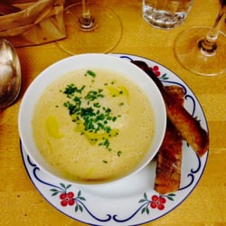 Bistro Le Garage - Mushroom soup with 63 degrees C-tempered egg and butter-fried bread. So delicious!