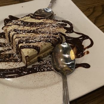 Portofino's - The tiramisu drowning in Hersheys syrup.  Couldn't eat that . - Italian Near Me - Charlotte, North Carolina