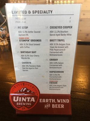 Menu photo 5 Uinta Brewing Salt Lake City, UT Menu photo 5 Uinta Brewing Salt Lake City, UT
