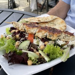Acropolis Opa - My husband loved his Santorini Salad with chicken souvlaki.
