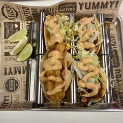 Baja Cali Taco - The PCH (fish), El Camino (ground beef) and 2 101 (chicken) tacos