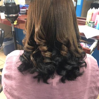 Christy's Beauty Salon - after hair color and style with loose curls - Hair Salons Near Me - Richmond, Virginia Christy's Beauty Salon - after hair color and style with loose curls - Hair Salons Near Me - Richmond, Virginia