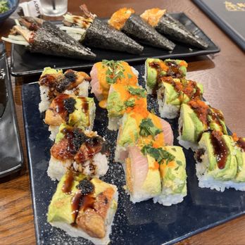 Nagoya - Hand Rolls (back) and Sushi Rolls (front) - Sushi Bars Near Me - Golden Valley, Minnesota