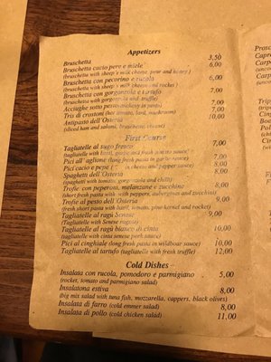 Menu photo 4 Osteria L'osteria Siena, SI Menu photo 4 Osteria L'osteria Siena, SI