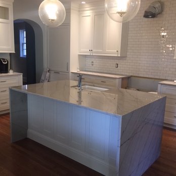 H E Satterwhite - Natural Quartzite Kitchen with waterfall edges on the island top - Countertop Installation Near Me - Richmond, Virginia H E Satterwhite - Natural Quartzite Kitchen with waterfall edges on the island top - Countertop Installation Near Me - Richmond, Virginia