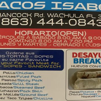 Tacos Isabel - Contact info - Mexican Near Me - Wauchula, Florida Tacos Isabel - Contact info - Mexican Near Me - Wauchula, Florida