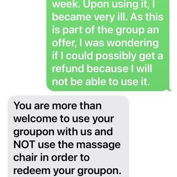 Floating KC - Response rejecting my request for a credit when I recently discovered a medical condition limits me from using part of my service. - Beauty & Spas Near Me - Kansas City, Missouri