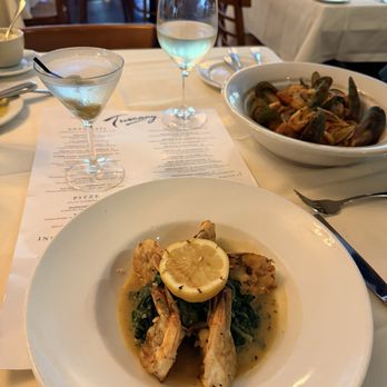 Tuscany - Taylor - This is a picture of our impromptu date night filled with spaghettini Spaghettini di Mare and Spinach con Scampi. - Italian Near Me - Chicago, Illinois Tuscany - Taylor - This is a picture of our impromptu date night filled with spaghettini Spaghettini di Mare and Spinach con Scampi. - Italian Near Me - Chicago, Illinois