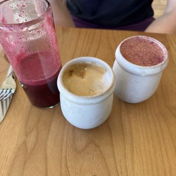 Wildcraft Kitchen - Rose tonic and cappuccino. Detox juice - Cafes Near Me - Sedona, Arizona