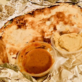 While In Kathmandu - 4. Garlic Naan with Hummus - Cafes Near Me - Ridgewood, New York