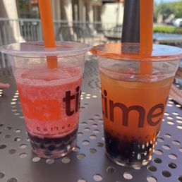 Strawberry slush and peach strawberry green tea