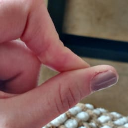 Photos less than 24 hours after shellac service and a total of $130 spent. No response or reimbursement. Photos less than 24 hours after shellac service and a total of $130 spent. No response or reimbursement.