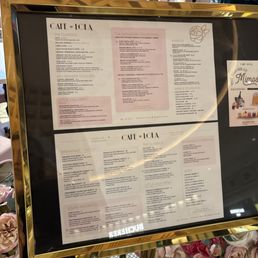 Café Lola menu