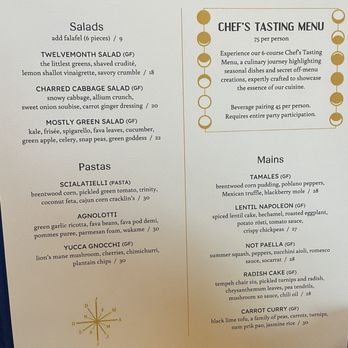 Twelvemonth - Menu - Vegan Near Me - Burlingame, California