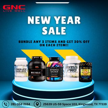 GNC - the new year sale banner - Vitamins & Supplements Near Me - Kingwood, Texas GNC - the new year sale banner - Vitamins & Supplements Near Me - Kingwood, Texas