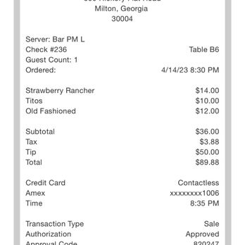 7 Acre BarnGrill - Receipt - New American Near Me - Alpharetta, Georgia 7 Acre BarnGrill - Receipt - New American Near Me - Alpharetta, Georgia
