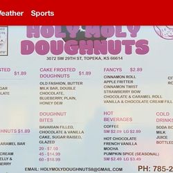 Holy Moly Doughnuts - Drive thru menu board