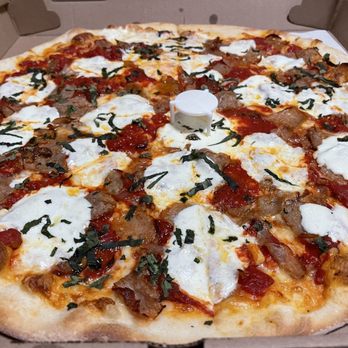 Planet Pizza - Margarita Pizza with Sausage - Pizza Near Me - Greenwood Lake, New York Planet Pizza - Margarita Pizza with Sausage - Pizza Near Me - Greenwood Lake, New York