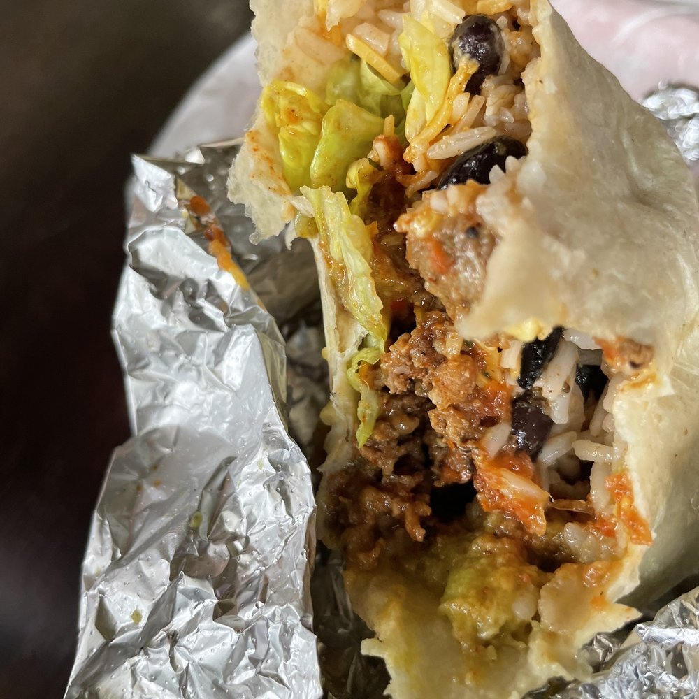 Bowles Burritos - 10" Regular Burrito. Spice carne asada, all veggies no onion, hot sauce, and guacamole. - Mexican Near Me - Kailua, Hawaii Bowles Burritos - 10" Regular Burrito. Spice carne asada, all veggies no onion, hot sauce, and guacamole. - Mexican Near Me - Kailua, Hawaii