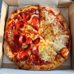 Pizzaria - Small 8-cut half plain half pepperoni pizza from The Pizzaria, Ford City PA.